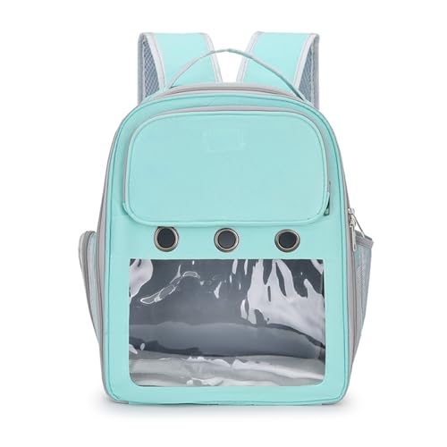 CLSSLVVBN Outing Schulterrucksack Modischer und funktioneller Haustierträger Transparentes Fenster Haustier Wanderrucksack OxfordCloth, Grün von CLSSLVVBN