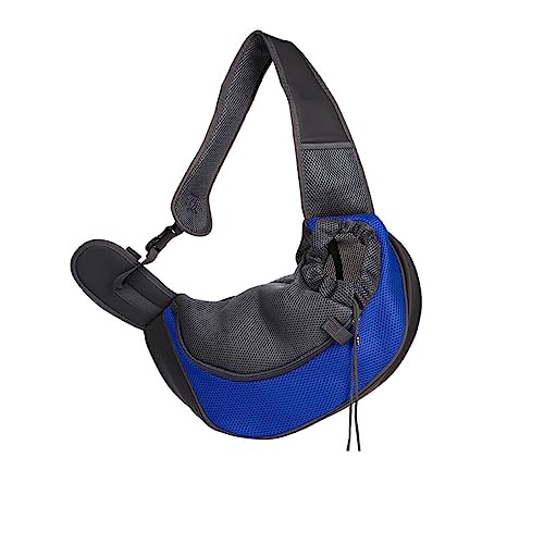 CLSSLVVBN Oxford Stoff Haustier Tragetasche, verstellbar, Flexibles Futter, Bunte einzelne Outdoor Walking Reisen Umhängetaschen, Blau klein von CLSSLVVBN