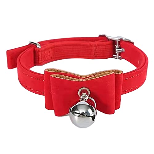 CLSSLVVBN Pet Bell Collar Ersatz Entzückende Einfarbige Abnehmbare Tragbare Sicherheit Dekorative Haustiere Bowknot Choker Zubehör, Rot von CLSSLVVBN