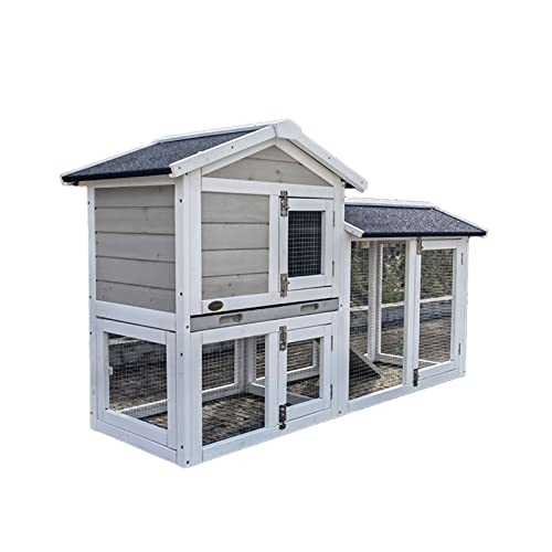 CLoxks Katzengehege im Freien Pet Villa Outdoor Doppelschicht vergrößerter Raum Kaninchenkäfig Taubenkäfig Outdoor Hühnerkäfig Indoor Balkon Haustierhaus Katzenhütte von CLoxks