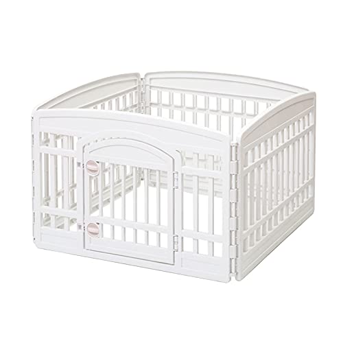 CLoxks Türschutzgitter Pet Playpen Faltbares Pet Playspen for kleine Tiere □ Innen- / Außengehege mit Tor for Hunde, Katzen oder Kleintiere Absperrgitter Treppengitter Kindergitter von CLoxks