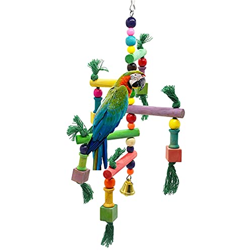 CLoxks Vogelspielzeug 1Pc Bunte Vogel Barsch Perle Quaste Papagei Schaukel Leiter Papagei Barsch Schaukel Leiter Papagei Schaukel for Vogel Spielzeug Vogel Zubehör Papageienspielzeug von CLoxks