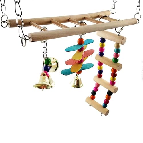 CLoxks Vogelspielzeug Vogelspielzeug Treppe Schaukelleiter Kletterleiter Papagei Spielzeugtreppe Kleines und mittleres Papageienspielzeug Papageienspielzeug von CLoxks