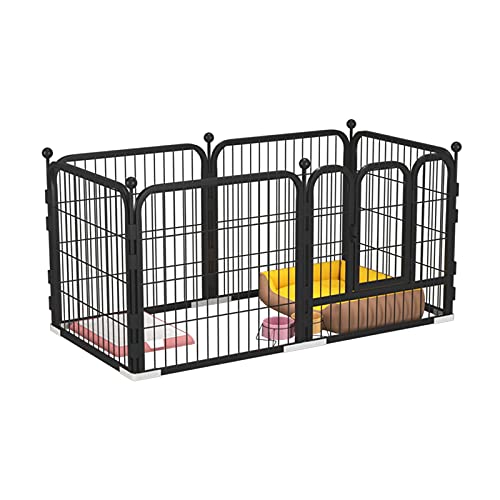 Türschutzgitter Pet Playpen Faltbares Pet Playspen for Hunde Tragbare Indoor Kleine Haustiere Zaun Welpen Klappkäfig (Schwarz, Weiß) Absperrgitter Treppengitter Kindergitter (Color : Schwarz) von CLoxks