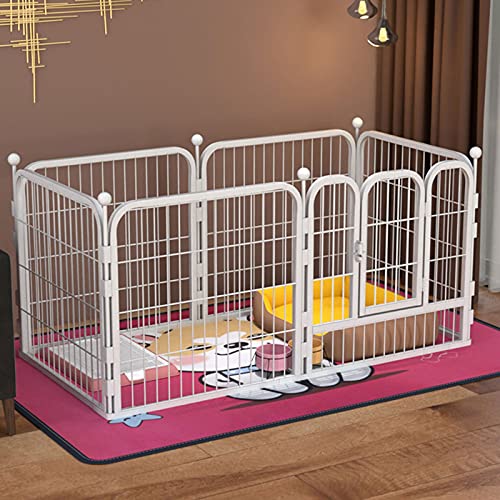 Türschutzgitter Pet Playpen Faltbares Pet Playspen for Hunde Tragbare Indoor Kleine Haustiere Zaun Welpen Klappkäfig (Schwarz, Weiß) Absperrgitter Treppengitter Kindergitter (Color : Wit) von CLoxks