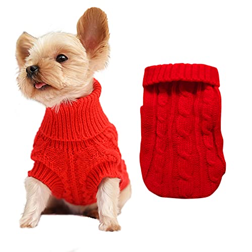 Hundepullover für kleine Hunde, Haustier-Pullover, klassische Strickwaren, Winterkleidung für Mädchen und Jungen, Chihuahua, Mantel, warme Welpen-Kostüm, Kleidung, Bulldogge, Weihnachten von CMREAEC