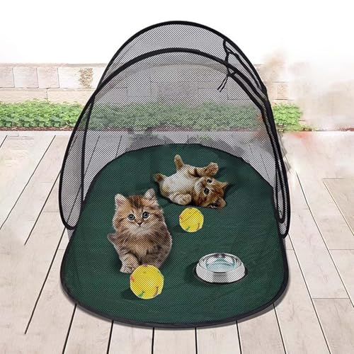 Katzenzelt Outdoor-Katzenzelt mit Tasche, Tragbares, Faltbares Katzengehege, Groß, Gemütliches Laufgitter für Haustiere für Hof, Garten, Balkon, Terrasse, Katzenhaus für Hauskatzen von CMYUN