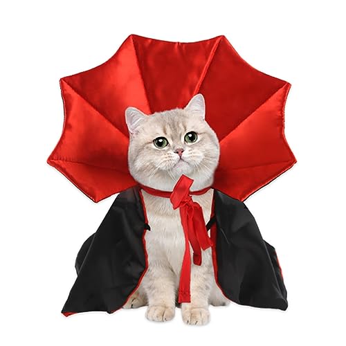 1pc Dog Halloween Kostüm Hund Vampire Cape Spooky Cat Vampire Cape Cloak Verstellbares Haustierkleidung Outfit für Halloween Party Vampire Dressing Cosplay von CNAFGBGG