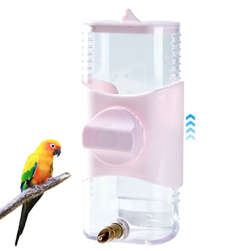 300 ml Automatischer Vogelwasserspender, Verstellbarer Höhenvogelwasserfuttermittel, sichtbarer Vogelkäfig -Feeder mit Schraubenschnalle für Papageien Lovebirds Kanarische Finchstil 2 von CNAFGBGG