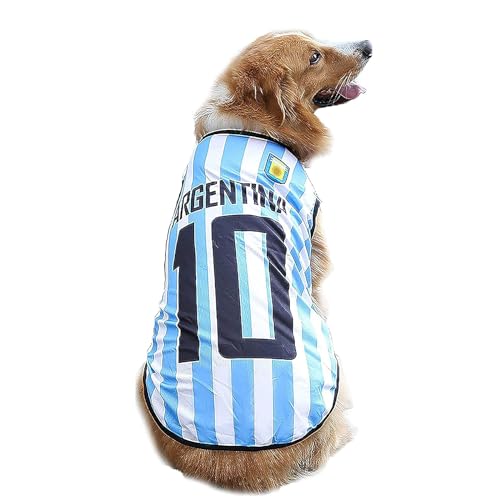 Sudadera Dolce e morbida per cani, Maglione per cani Con l'emblema di UNA Squadra di Calcio, Maglietta per animali domestici - Wedding House (2XL 5.5-7.5kg,Argentina Team No10) von CNN