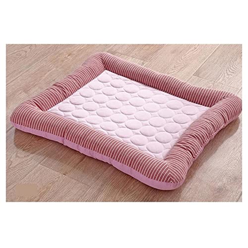 CNRTSO Kühlmatte für Haustiere Kühlkissenbett for Hunde Katzen Welpe Kätzchen Kühle Matte Haustier Decke EIS Seidenmaterial Weich for den Sommer schlafend rosa blau atmungsaktiv von CNRTSO