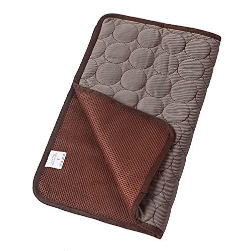 Kühlmatte für Haustiere Hunde Sommerkühlmatte Haustier großer Größe Ice Seide Kühlbett Haustier Katze atmungsaktiv (Color : Chocolate, Size : L 70x55cm) von CNRTSO