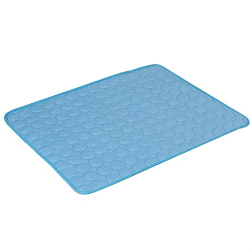 Kühlmatte für Haustiere Hundekühlmatte Matte Summer Hundebetten Matten Blau Haustier Ice Pad kalt kalte Seidenfeuchtigkeitsdichte Kühler (Color : Dark Blue, Size : L 70x55CM) von CNRTSO