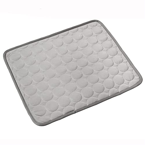 Kühlmatte für Haustiere Hundekühlmatte Matte Summer Hundebetten Matten Blau Haustier Ice Pad kalt kalte Seidenfeuchtigkeitsdichte Kühler (Color : Grey, Size : S 50x40CM) von CNRTSO