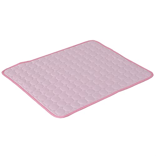 Kühlmatte für Haustiere Hundekühlmatte Matte Summer Hundebetten Matten Blau Haustier Ice Pad kalt kalte Seidenfeuchtigkeitsdichte Kühler (Color : Pink, Size : L 70x55CM) von CNRTSO