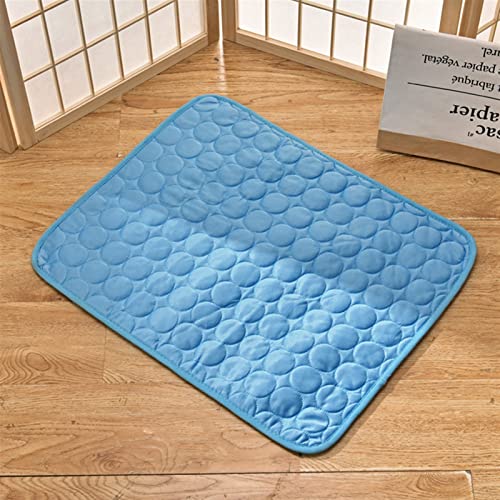 Kühlmatte für Haustiere Hundekühlungsmatte Sommerpolster Haustiermatte for Hunde Katzendecke Sofa atmungsabstierbarer Sommerwaschabletzzubehör Accessoires (Color : Blue, Size : XL 100x70 cm) von CNRTSO