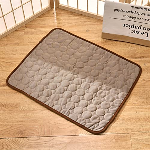 Kühlmatte für Haustiere Hundekühlungsmatte Sommerpolster Haustiermatte for Hunde Katzendecke Sofa atmungsabstierbarer Sommerwaschabletzzubehör Accessoires (Color : Coffee, Size : L 70x55 cm) von CNRTSO