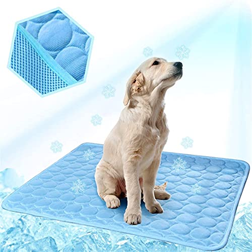 Kühlmatte für Haustiere Sommer -Kühlmatte for Hunde Katzen Hundekühlungsmatte atmungsaktives Haustierkistenpad tragbare Waschkühldecke Decke (Color : Light Blue, Size : L 70X55CM) von CNRTSO