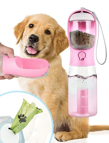 CO'ESSTRA 3-in-1 Haustier-Wasserflasche – tragbare Hunde-Wasserflasche mit Kotbeutelspender – 590 ml, Wandern, Outdoor-Zubehör von CO'ESSTRA