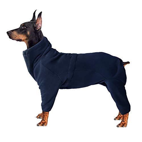 Hunde-Einteiler mit Füßen bedeckt, großer Hund isolierter Wintermantel, Winteroverall für mittelgroße Hunde, warme Jacke (Dunkelblau, Größe M) von COCHPR