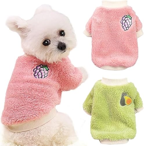 Hundepullover für kleine Hunde und Mädchen, für den Winter, warm, Fleece, Chihuahua-Pullover, niedlich, Größe XS, für Mädchen, Katzenkleidung, Größe XXL, 2 Stück von COCHPR