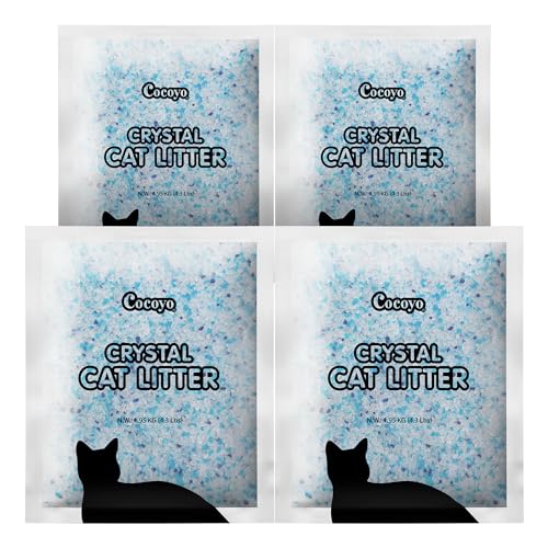 COCOYO Crystal Katzenstreu I Kieselgel-Katzenstreu, 7,8 kg, Vorteilspackung (4 x 2 kg) von COCOYO