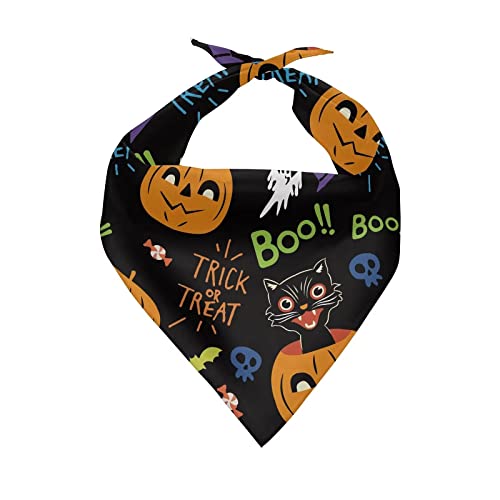 COEQINE Halloween Hundehalstücher Junge Welpen Lätzchen Schal für Haustier Dekor Bandana Druck Kürbis Katze Schwarz Kostüm Zubehör Waschbar Dreieck Taschentuch von COEQINE