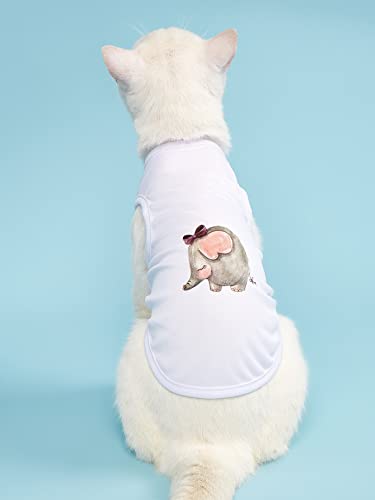 COGOALL Katze Kleidung Dünn Sommer Gedruckt Weste Zu Verhindern Haarausfall Geeignet Für Puppe Katze Blau Katze Kätzchen Haustier Katze Und Hund Rock Weste Rock (L,White) von COGOALL