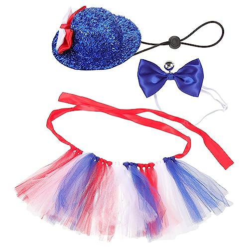 COHEALI 4. Juli Hund Katze Tutu Rock Set Amerikanische Flagge Haustier Kostüm Unabhängigkeitstag Party Outfit von COHEALI