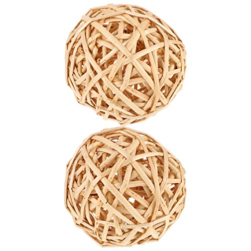 Rattan Balls 2 x Rattan-Kugeln, dekorative Weidenkugel, Tischdekoration, Hochzeitsfeier, Ornamente Rattan Woven Balls von COHEALI