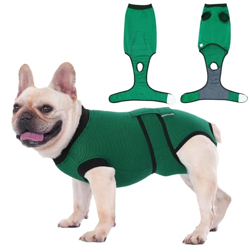 Weicher, atmungsaktiver Perro-Body mit E-Kragen und Kegel, Alternative zu Traje Quirúrgico, Traje De Recuperación Para Perros nach Operationen, männliche und weibliche Hunde, Neuter Spay für Wunden, von COHYVER