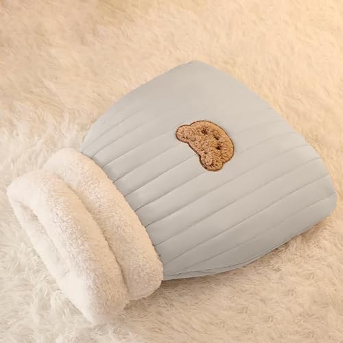 COITROZR Katzenschlafsack Katzenhöhle, Warmer Bequemes Katzenbett, Waschbar Kuschelhöhle Katze Aus Fleece Baumwolle, Katzenbett Schlafsack für kleine Katzen Hunde Bis Zu 6 Kg von COITROZR