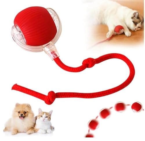 Chewie Rolling Ball, Interaktives Hundespielzeug Ball, Katzen Ball Elektrisch Katzenspielzeug, 360° Automatisch Rollender Intelligenz Ball, Smart Automatisch Rollender Ball für Kleine,Mittlere Hunde von COLEESON