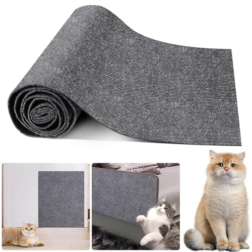 Selbstklebend Kratzteppich Katze Wand, 100cmx30cm kratzmatte selbstklebend Kratzbretter Katze Wand, Kratzmatte Katze, Katzenkratzteppich für Sofa Möbel Tür Kratzschutz, Katzenkratzbretter von COLEESON