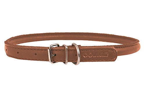 20 - 25 cm x 8 mm Halsband SOFT BRAUN aus Leder für Hunde - Hundehalsband von COLLAR