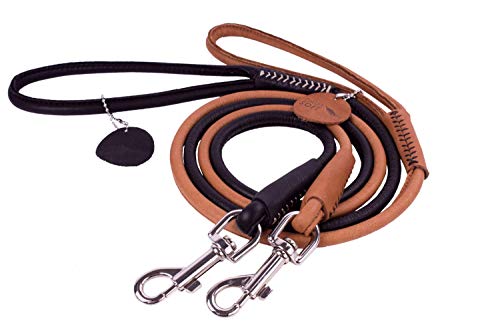 COLLAR Rolled Leather Dog Leash Soft - Black or Brown - 183 cm Lenght-Black-Large (10 mm) von COLLAR