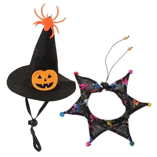 COLLBATH Süßes -Outfit Halloween-katzenkostüm Und Mütze Haustier-kostüm-Set Wiederverwendbar Für Halloween-Partys von COLLBATH