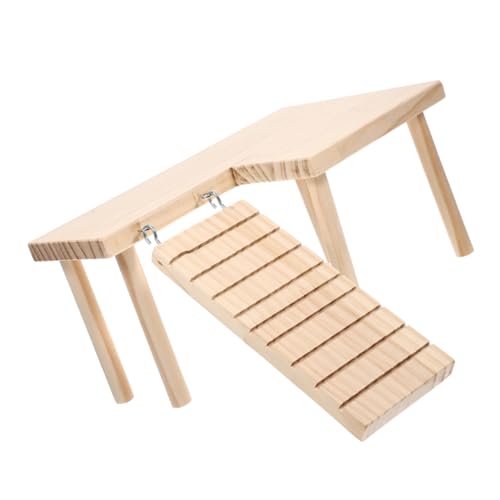 COLLBATH 1 Satz Hamsterkäfig Kletterspielzeug Für Hamster Ruheplattform Für Meerschweinchen Hamster-plattformspielzeug Aus Holz Dekoratives Goldener Bär Hölzern Die Leiter Hinaufsteigen von COLLBATH