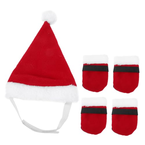 COLLBATH 1 Satz Haustier Weihnachten verkleiden Sich Weihnachtshundekostüm süße Weihnachtsmützen weihnachtshundeoutfit Weihnachtsfeierverzierung Weihnachtskostüme für Haustiere Stoff rot von COLLBATH