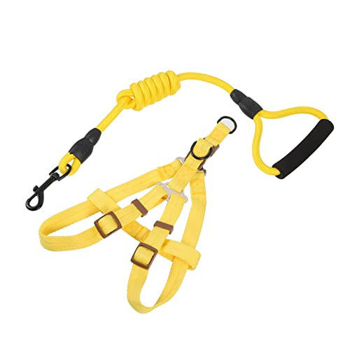 COLLBATH 1 Satz Haustierleine Haustierzubehör Weste Leine Hundegeschirr Groß Haustier Zu Fuß Sicherheitsleine Für Haustiere Haustier-Walking-zubehör Für Hunde Diensthundeleine Nylon Yellow von COLLBATH