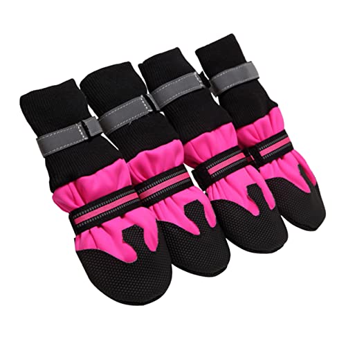 COLLBATH 1 Satz Hundeschuhe Züchten Hundestiefel Beinschützer Für Hunde Schneeschuhe Für Hunde Welpe Haustier Hündchen Spaniel Hund Für Mittelgroße Hunde Pfotenstiefel-Leggings Dackel Rosy von COLLBATH