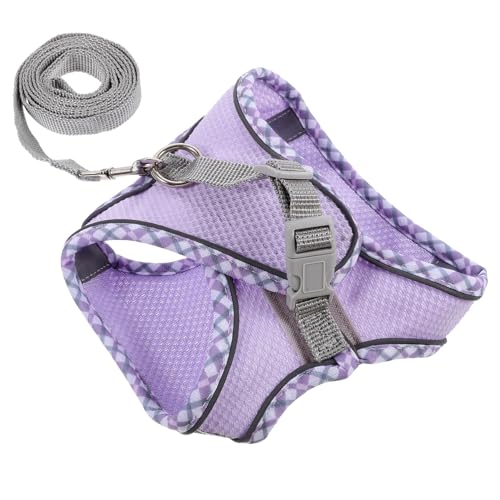 COLLBATH 1 Satz Katzenleinenweste Hundegeschirre für kleine Hunde Haustier Bausatz Hundeleine Little Pets katzenklo Hundegeschirr für Welpen tragbare Hundeweste Polyester Violett von COLLBATH