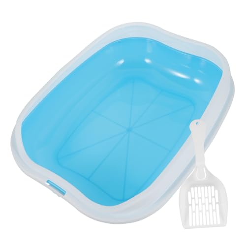 COLLBATH 1 Satz Katzentoilette kätzchentoilette Kätzchen saubere Toilette Kätzchentöpfchen offene Toilette katzentoillette litterbox Haustiertoilette Katze Bettpfanne Plastik Sky-Blue von COLLBATH