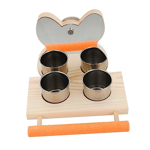 COLLBATH 1 Satz Papagei Container Papageienfutter-Puzzle Taubenbarsch Futternapf Für Papageien Hühnerfutter Lebensmittelbehälter Luftdicht Taubenfutterautomat Untertasse Ente Holz von COLLBATH