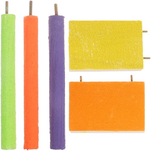 COLLBATH 5pcs Vogel Sitzstange Sets Für Große Vögel Kauen Spielzeug Schleifpapier Stangen Für Käfig Decor von COLLBATH