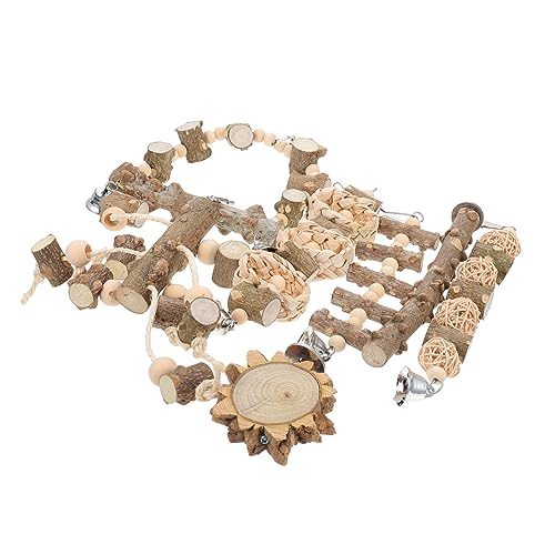 COLLBATH Papagei Spielzeug Set Vogel Kauen Spielzeug Hängen Vogel Spielzeug Holz Beißen Spielzeug für Ziervögel von COLLBATH