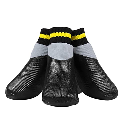 COLLBATH Schützen Sie die Pfoten Ihres Hundes wasserdichte Hundeschuhe für den Winter und Schnee rutschfeste Regenstiefeletten Socken Größe 3 Schwarz von COLLBATH