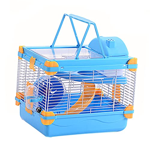 COLLBATH Haustier Chinchilla Käfig Doppel-Layer Hamster mit leuchtendem Orange Blau von COLLBATH