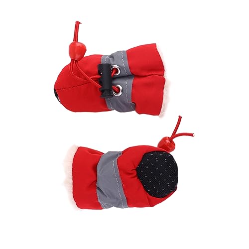 COLLBATH Dicke Plüsch-hundestiefel Haustierschuhe Sohle Regenstiefel Für Hunde Rot Größe 1 von COLLBATH