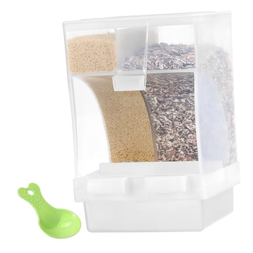 COLLBATH 1 Set Automatischer Wellensittich Futterspender Transparente Vogel Futterbox Mit öffel Für Haustier Vögel Futterspender Für Vogelkäfig von COLLBATH